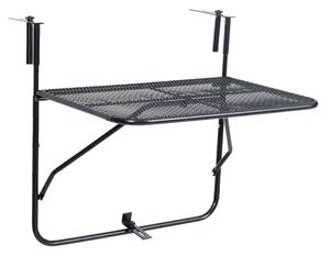 Balkongbord svart 60x40 cm stål - Svart