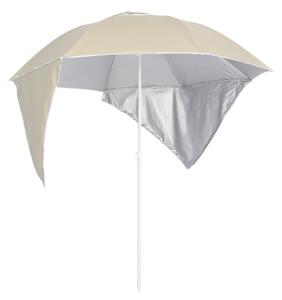 Strandparasoll med sidoväggar sandfärgad 215 cm - Gul