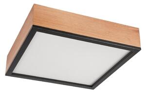 Taklampa OAK SQUARE 4xE27/15W/230V 39x39 cm ek/svart