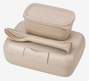 Koziol - Set Med 2x Lunchbox & Bestick Candy Ready - Beige - Förvaringsburkar - Från Homeroom