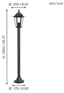 EGLO 22144 - Utomhuslampa LATERNA 4 1xE27/60W/230V