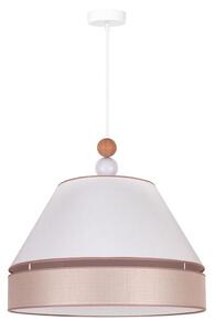 Duolla - Ljuskrona med textilsladd AVIGNON 1xE27/15W/230V diameter 60 cm vit/beige