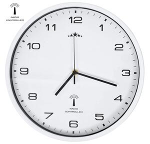 Radiostyrd väggklocka med Quartz-urverk 31 cm vit -