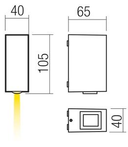 Redo 90416 - LED vägglampa för utomhusbruk ACE LED/3,36W/230V 4000K IP54 grå