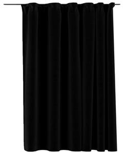 Mörkläggningsgardin med krokar linnelook svart 290x245 cm -