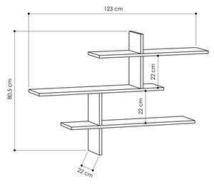 Vägghylla LEO 80,5x123 cm antracit