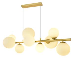 Brilagi - LED ljuskrona med textilsladd MILLA 10xG9/3W/230V guld/vit