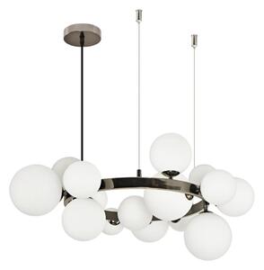 Brilagi - LED ljuskrona med textilsladd MILLA 15xG9/3W/230V skinande krom/vit