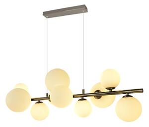 Brilagi - LED ljuskrona med textilsladd MILLA 10xG9/3W/230V skinande krom/vit