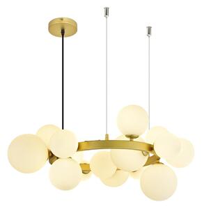 Brilagi - LED ljuskrona med textilsladd MILLA 15xG9/3W/230V guld/vit