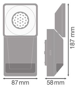 Ledvance -LED Utomhus Väggbelysning med sensor SPOT LED/8W/230V IP55 svart