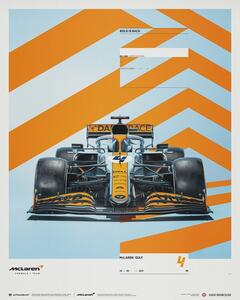 Konsttryck McLaren x Gulf - Lando Norris - 2021, (40 x 50 cm)