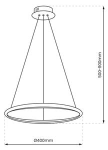 LED ljuskrona med textilsladd ROTONDA LED/27W/230V skinande krom