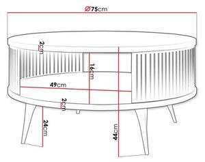 Soffbord ROENNI 44x75 cm svart/gyllene ek