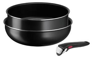 Tefal - Set med pannor 3 delar INGENIO EASY COOK & CLEAN BLACK