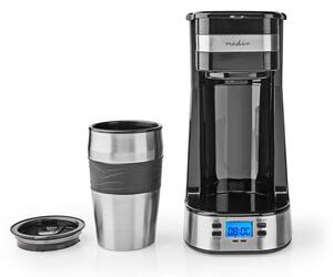 Nedis KACM310FBK - En kopp COFFEEbryggare 0,42 L med en timer och resemugg