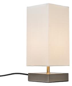 Modern bordslampa vit med stål - Milo