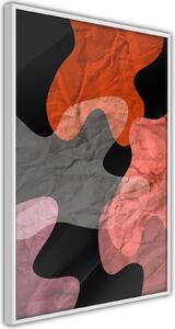 Inramad Poster / Tavla - Colourful Camouflage (Orange) - 20x30 Guldram