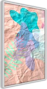 Inramad Poster / Tavla - Colourful Camouflage (Peach) - 20x30 Guldram med passepartout
