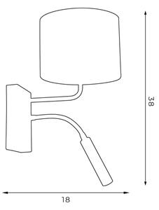 Vägglampa ARDEN 1xE27/60W/230V + 1xG9/8W svart/guld