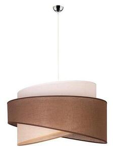 Duolla - Ljuskrona med textilsladd BROOKLYN 1xE27/40W/230V diameter 50 cm brun/beige/vit