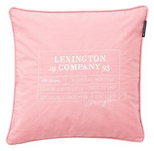Lexington Logo Organic Cotton Canvas Kuddfodral 50x50 Rosa