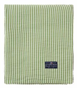 Lexington Striped Reversable Organic Cotton Överkast 160x240 Grön