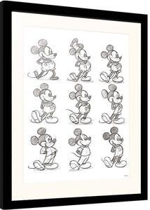 Inramad poster Disney - Mickey Mouse - Sketch