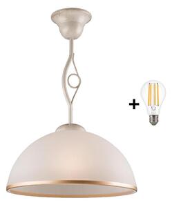 Brilagi - LED pendelljuskrona ANTICO 1xE27/60W/230V vit patina