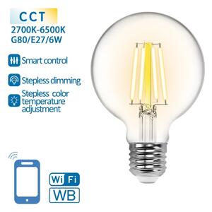 LED Ljusreglerad glödlampa FILAMENT G80 E27/6W/230V 2700-6500K Wi-Fi - Aigostar