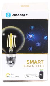 LED Ljusreglerad glödlampa FILAMENT G80 E27/6W/230V 2700-6500K Wi-Fi - Aigostar