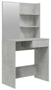 Sminkbord med spegel betonggrå 74,5x40x141 cm