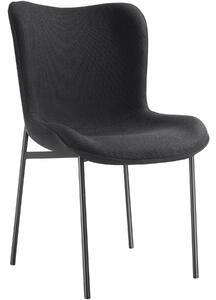 Tectake 405219 stoppad stol tessa, ergonomisk, lastkapacitet 120 kg - svart/svart