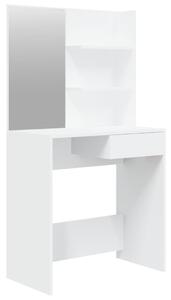 Sminkbord med spegel vit 74,5x40x141 cm