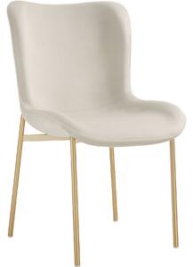 Tectake 405217 stol tessa i sammetstil, ergonomisk, vit/guld - beige