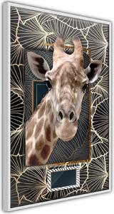 Inramad Poster / Tavla - Giraffe in the Frame - 20x30 Svart ram