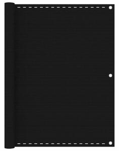 Balkongskärm svart 120x400 cm HDPE