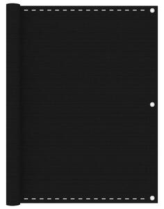 Balkongskärm svart 120x600 cm HDPE