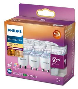 SET 3x LED Dimbar glödlampa Philips Warm Glow GU10/3,8W/230V 2200-2700K