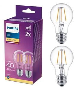 KIT 2x LED glödlampa VINTAGE Philips A60 E27/4,3W/230V 2700K