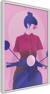 Inramad Poster / Tavla - Independent Girl - 30x45 Svart ram med passepartout