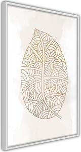 Inramad Poster / Tavla - Leaf Veins - 20x30 Svart ram med passepartout
