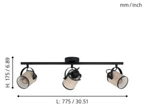 Eglo 43495 - Spotlight RUSCOMB 3xE27/10W/230V