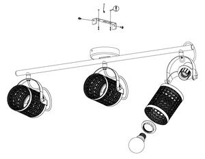 Eglo 43495 - Spotlight RUSCOMB 3xE27/10W/230V