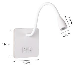 Brilagi - LED Flexibel vägglampa MAYA Double LED/4W/230V + LED/3W vit