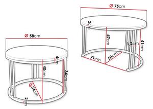 KIT 2x Soffbord RAGNAR svart/vit