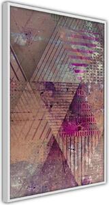 Inramad Poster / Tavla - Pink Patchwork II - 30x45 Svart ram med passepartout