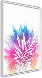Inramad Poster / Tavla - Rainbow Pineapple Crown - 20x30 Svart ram