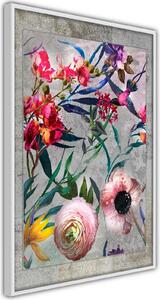 Inramad Poster / Tavla - Scattered Flowers - 20x30 Guldram med passepartout