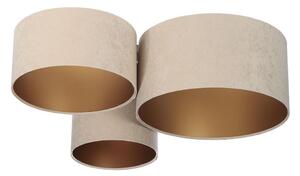 Taklampa SPACE 3xE27/60W/230V beige/guld